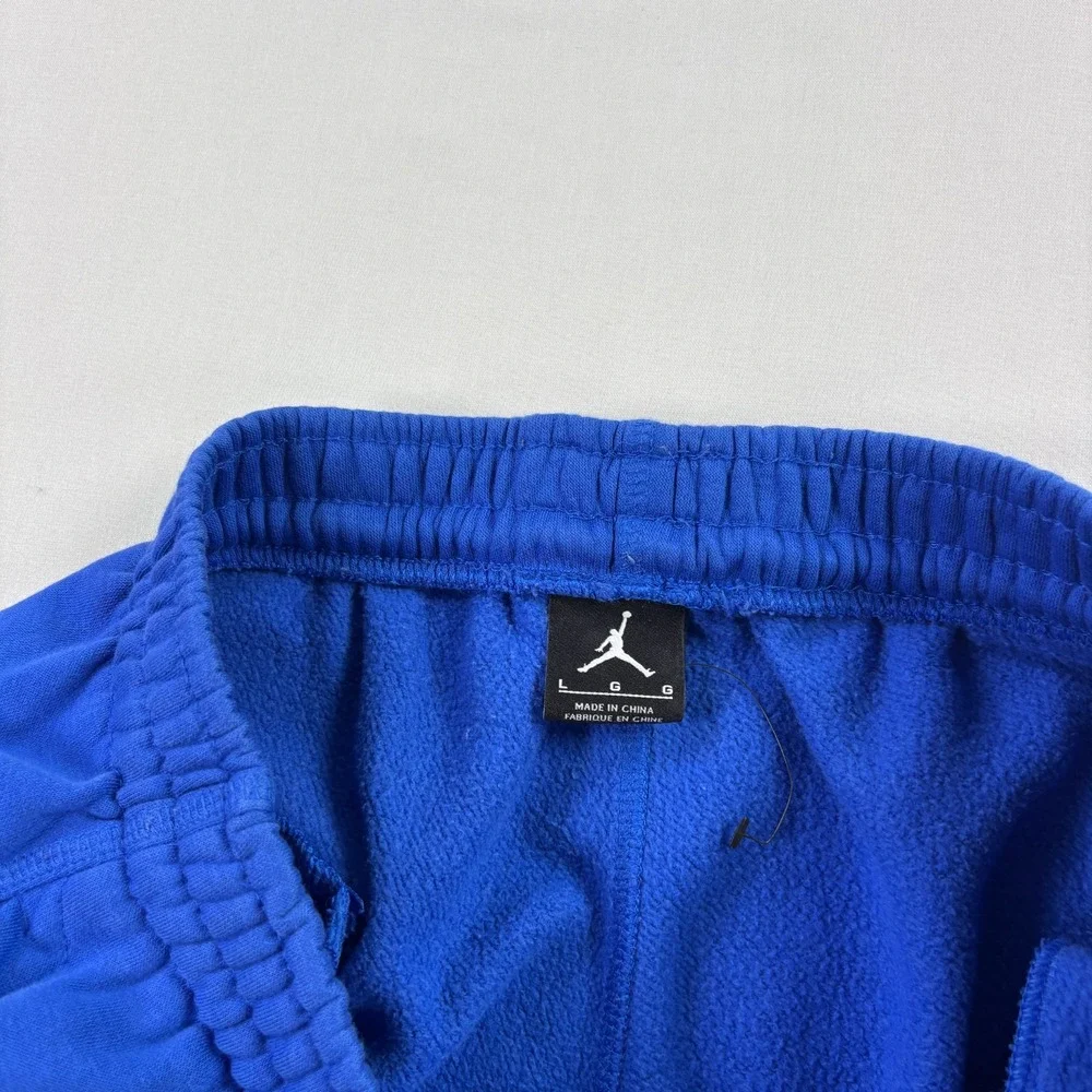 Air Jordan Jogger Sweatpants Mens Large Blue Tapered Spell Out Fleece Lounge